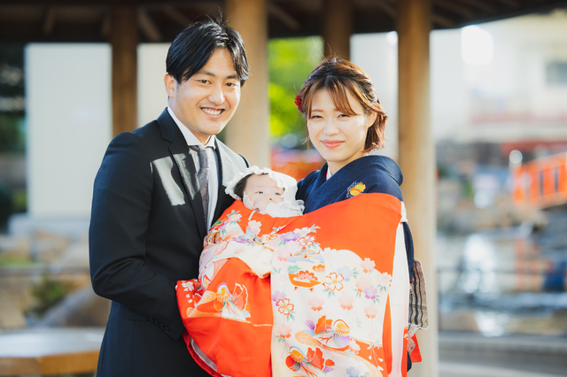 日本色 みかん色が可愛い❗️ お宮参り着物女の子♦︎産着のしめ掛け着